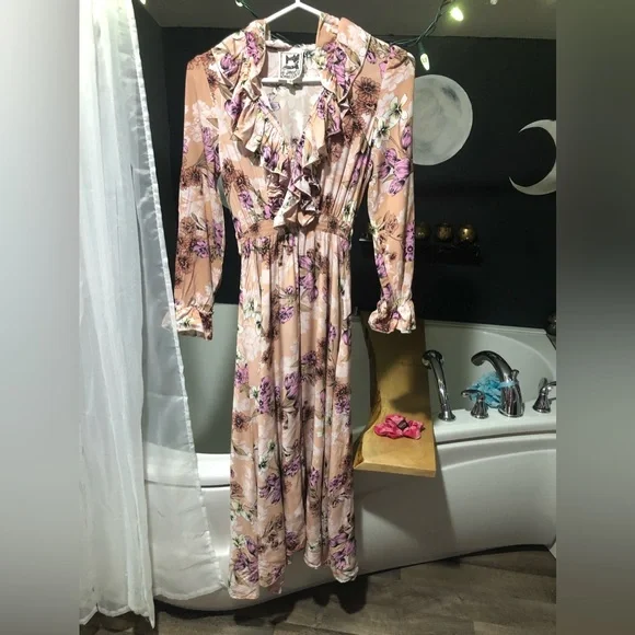Jaase Peach & pink floral boho maxi dress - Picture 3 of 8
